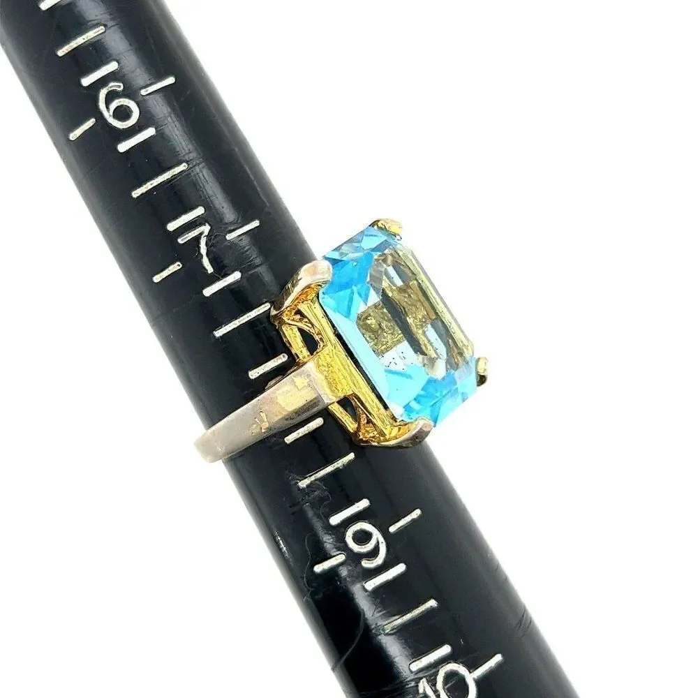 Heavily Used Faux Blue Topaz Ring‎